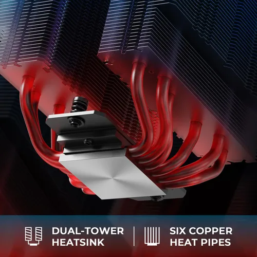 Miniatura 2 de ID-COOLING FROZN A620 PRO SE - Enfriador de aire para CPU de torre dual Blackout, 6×Ф6mm Heatpipes, ventiladores silenciosos duales de 120x120x25mm