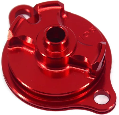 Miniatura 6 de JFG RACING Tapa de Filtro de Aceite de Billete para Moto CRF250R 2004-2009, CRF250X 2004-2017 Dirt Bike, ROJO