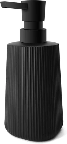 Dispensador de Jabón de Vidrio para Baño, Dispensador de Jabón de 250ml/8.5oz para Cocina con Bomba, Dispensador de Jabón de Mano Estilo Rayas