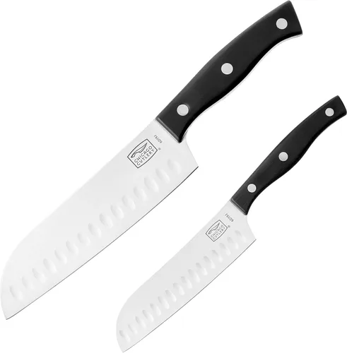 Chicago Cutlery Juego de 4 cuchillos para carne de 4-1/2 pulgadas, juego de 4 cuchillos para carne con asas de madera y cuchillas afiladas de acero