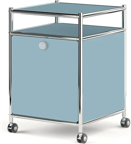 Elegante carrito de almacenamiento mate con altura de 22.8 pulgadas, mesa auxiliar perfecta, mesita de noche, gran capacidad con puerta de solapa,