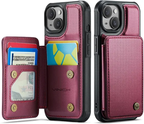 Miniatura 77 de Vinich Funda tipo cartera para iPhone 11 con tarjetero, bloqueo RFID, ranuras de crédito, función atril, a prueba de golpes, para iPhone 11 de 6.1