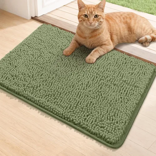 Miniatura 57 de Bcoimo Tapete súper absorbente para puerta de perro, 30 x 20 pulgadas, tapete antideslizante para patas fangosas, alfombras para mascotas para patas