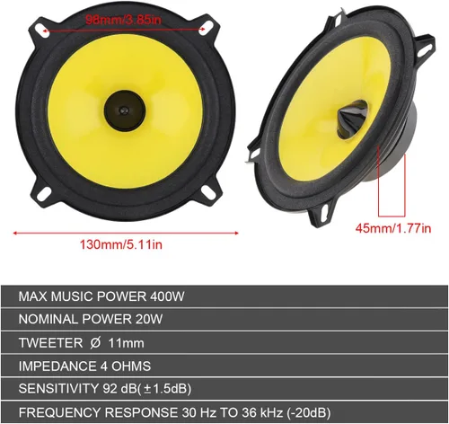 Miniatura 2 de Altavoz de audio para coche de frecuencia completa de rango completo, altavoz modificado ultrafino de bajos medios, instalación no destructiva