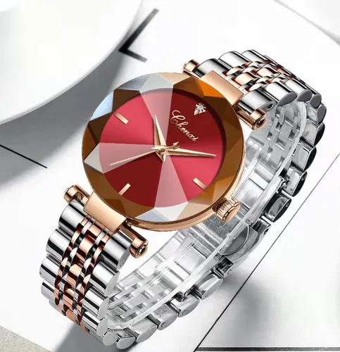 Miniatura 5 de SENRUD Relojes de moda para mujer, reloj de pulsera de malla de acero inoxidable de oro rosa, elegante, regalo para mujer, reloj de pulsera