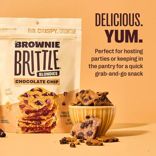 Miniatura 3 de Brownie Brittle – Galletas con virutas de chocolate Blondie delgadas y crujientes (paquete de 6, 5 onzas), deliciosos bocados de brownie gourmet