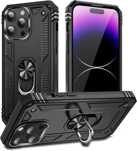 Miniatura 32 de Korecase Funda para iPhone 8, protección de cámara, armadura militar, doble capa, soporte compatible con iPhone 6 6s y iPhone 7 8, color negro