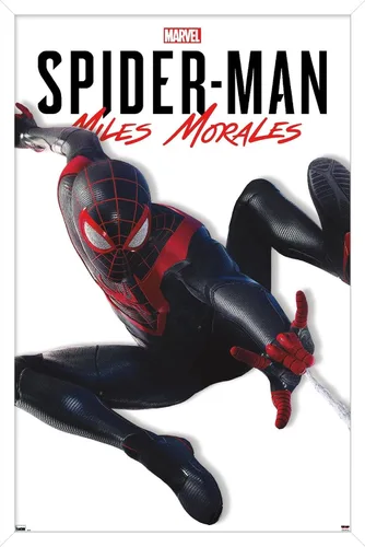 Miniatura 13 de Trends International Marvel Comics - Póster de pared de la serie Miles Morales, 22.4 pulgadas de largo x 14.7 pulgadas, versión enmarcada de madera