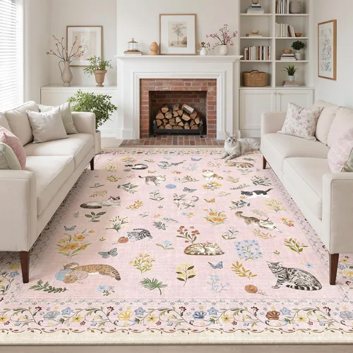 Miniatura 146 de Alfombra de pasillo Soalmost 2'6" x 10' lavable, alfombra antideslizante para cocina, baño, lavandería, alfombras vintage ultra delgadas para Beige