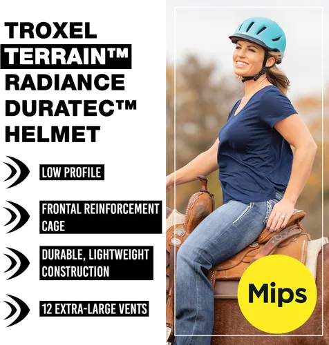 Miniatura 2 de Troxel Terrain MIPS - Casco de equitación con enfriamiento, perfil bajo, diseño microajustable, equipo de equitación, grande (7-3/8-7-3/4), Radiance