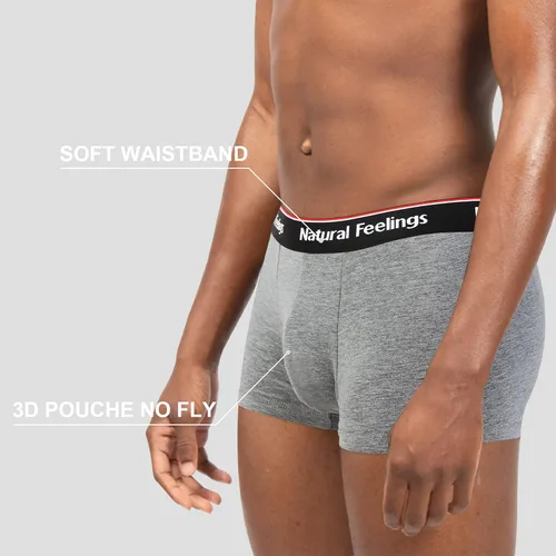 Miniatura 3 de Natural Feelings Calzoncillos tipo bóxer para hombre, paquete de ropa interior suave de algodón abierto