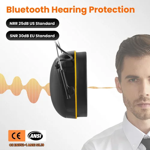Miniatura 3 de Bluetooth 5.4 Hearing Protection,NRR 25dB Noise Cancelling Headphone,Rechargeable Safety Earmuffs for Mowing,Working