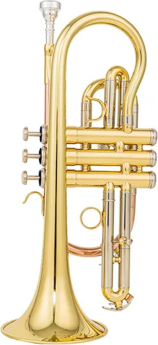 Miniatura 2 de Corneta Bb ACR 8330 para principiantes y jugadores intermedios, válvulas de acero inoxidable, calibre ML, tubo principal de latón dorado de 120 mm