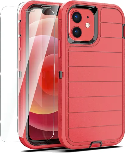 Miniatura 34 de YmhxcY Funda para iPhone 12/iPhone 12 Pro [2 Protectores de Pantalla de Vidrio Templado] Cubierta Duradera de 3 Capas A Prueba de Caídas/Funda