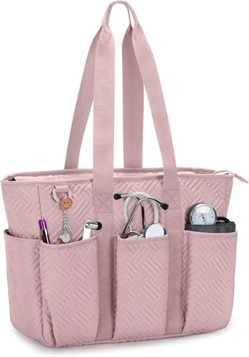Fasrom Bolsa de mano para enfermeras de trabajo, bolsa clínica para estudiantes de enfermería y personal de atención médica en el hogar, rosa (solo