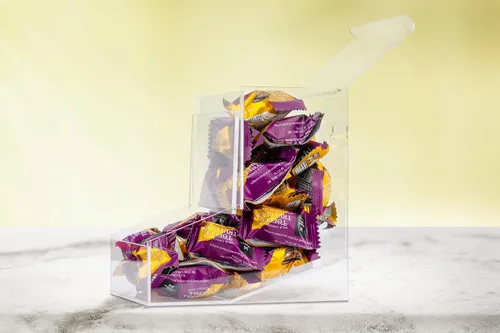 Miniatura 4 de Dispensador de dulces Inevibe - Soporte de almacenamiento acrílico a granel con dos tapas para montaje en superficie o en pared - Almacena