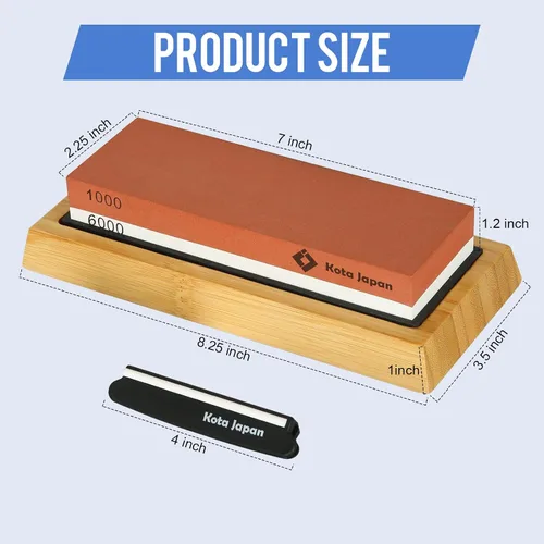 Miniatura 2 de Kota Japan piedra de afilar premium Piedra para afilar cuchillos naturales, KIT AGRADABLE, suave, SIN ESFUERZO Base antiadherente, SEGURIDAD