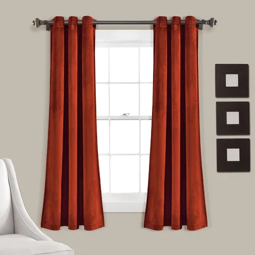 Miniatura 33 de Lush Decor Prima Velvet Sólido - Par de paneles de cortinas para ventana con ojales de filtrado de luz, 95" L x 38" A, Negro