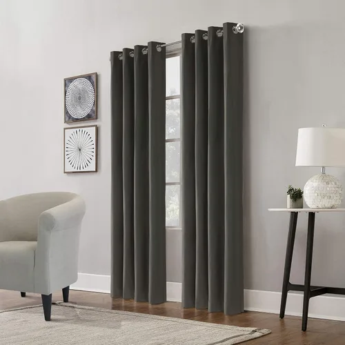Loft Living Elba Total Blackout - Panel de cortina texturizada, 52 x 84 pulgadas, color carbón