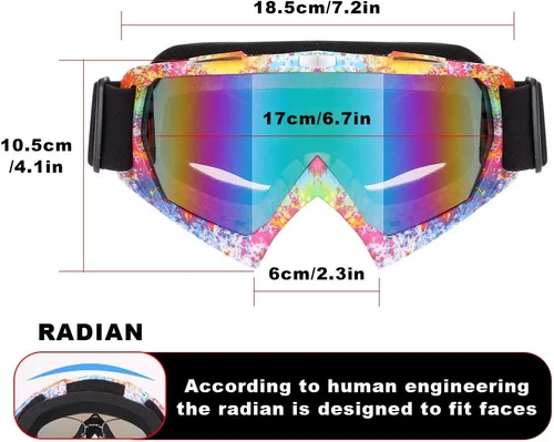 Miniatura 2 de Gafas de esquí, paquete de 2 gafas de motocicleta, gafas de snowboard para hombres y mujeres, protección UV antirreflejos
