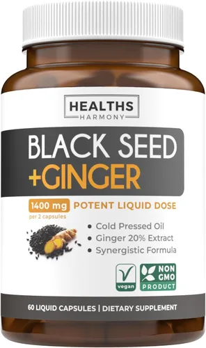 Cápsulas de aceite de semillas negras prensadas en frío, suplemento de aceite de semilla negra vegano sin OMG Nigella Sativa con extracto de