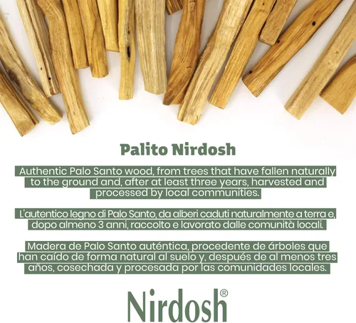 Miniatura 7 de NIRDOSH PALITO - Palitos de Palo Santo 100% madera natural de Ecuador – 15 palos (1.62 oz) – Yoga y meditación – Bursera Graveolens