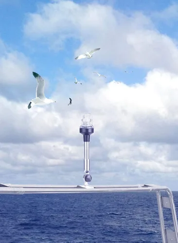 Miniatura 6 de Young Marine Faros de anclaje de navegación de 9 pulgadas 3-NM, luz LED blanca todo alrededor de 360° con soporte de acero inoxidable, 12-24V