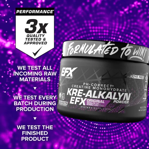 Miniatura 7 de EFX Sports Kre-Alkalyn EFX Powder Suplemento en polvo de monohidrato de creatina pH correcto Fuerza, crecimiento muscular y rendimiento 66
