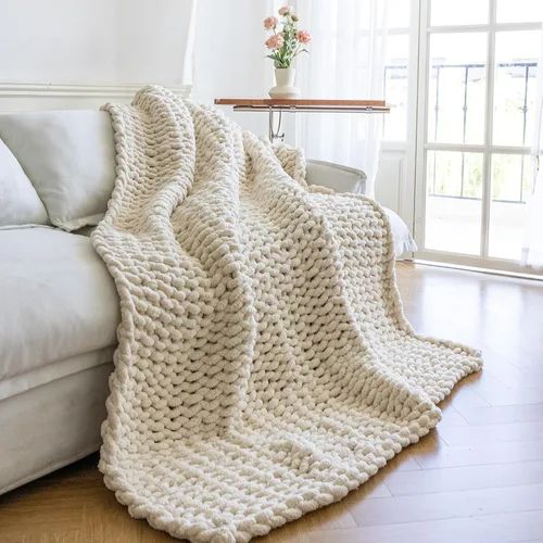 Miniatura 8 de Manta de Punto Grueso - Manta de Tiro Suave y Acogedora de Lujo 40 * 50, Manta 100% Tejida con Nudo de Cuerda para Sofá, Sofá, Decoración del Hogar