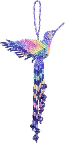 Miniatura 26 de Mia Jewel Shop - Figurina colgante decorativa de colibrí Figuras de pájaros para decoración del hogar Adorno de vidrio checo con cuentas