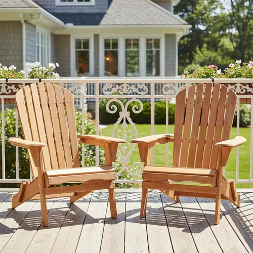 Miniatura 13 de Silla Adirondack en miniatura de madera maciza Hemlock, tumbona compacta para patio al aire libre, resistente a la intemperie, asiento de hoguera
