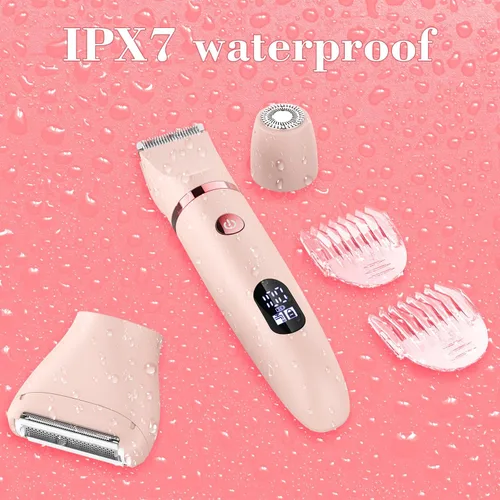 Miniatura 3 de Maquinilla de afeitar eléctrica 3 en 1 IPX7, impermeable, para uso húmedo y seco, sin dolor, recortadora personal para damas, cara, cuerpo, piernas