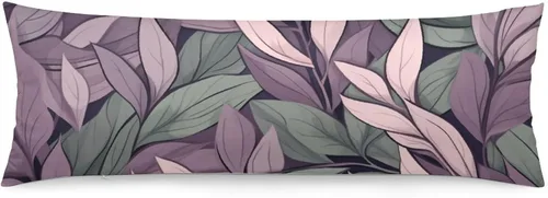 Miniatura 10 de Elegant Leaves - Funda de almohada de poliéster (20 x 54 pulgadas), color burdeos