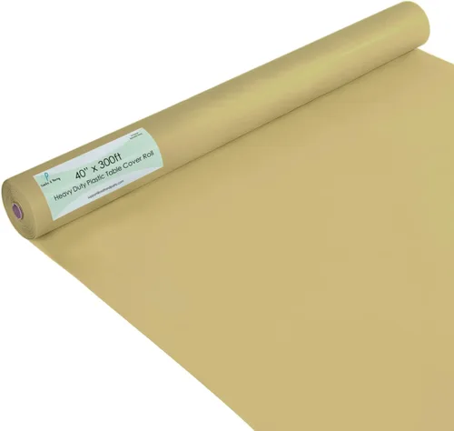Miniatura 206 de Rollo de plástico para cubierta de mesa color verde manzana, 40 pulgadas x 100 pies, rollo de plástico resistente para cubierta de mesa de banquetes