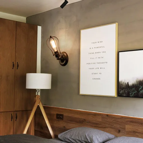 Miniatura 4 de LULING Aplique de pared industrial con iluminación vintage, lámpara ajustable de alambre rústico, jaula de metal, pantalla de luz de pared