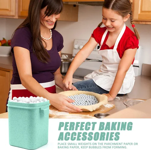 Miniatura 6 de EIMMBD Pesas de cerámica para tartas, 2.2 libras, pesos de pastel de 0.394 pulgadas para hornear ciegos, pesos naturales reutilizables para tartas