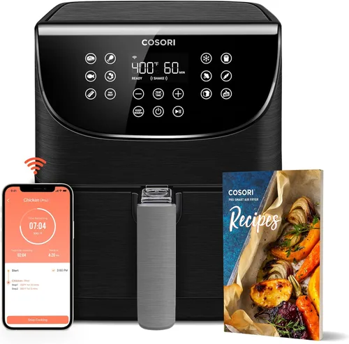 COSORI Air Fryer - Horno tostador inteligente 11 en 1 de 5.8 cuartos de galón, libro de cocina de 100 recetas, más de 200 recetas en línea, control