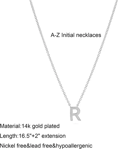 Miniatura 5 de Silver Initial Necklace for Women, Dainty Silver Necklace Personalized Silver Initial Letter Necklace Cute Silver Choker Necklaces for Women Trendy