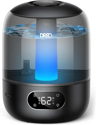 DREO Humidificadores para dormitorio, 3L de llenado superior 30H y 26dB Tiempo de funcionamiento silencioso para habitaciones grandes, humidificador