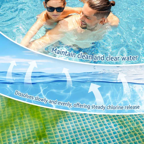 Miniatura 6 de Tabletas de cloro para piscinas y spas Desinfectante de larga duración de disolución lenta para agua limpia y clara (3 a 20 libras)