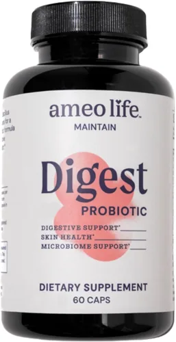 Ameo Life Probiótico para la salud digestiva e intestinal – Bacillus Subtilis & Bacillus coagulans con aloe vera, cúrcuma, psyllium, olmo