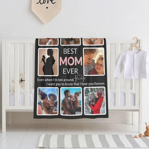 Miniatura 44 de Manta personalizada con collage de fotos, para hermana, amiga, madre, padre, familia, mascotas, parejas, en Navidad, cumpleaños, aniversario, regalo