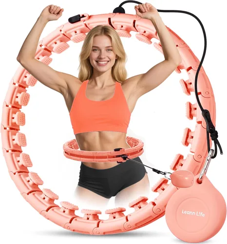 Miniatura 13 de Leann L!fe U1-30 Knots Waist 61”, Magnetic Lock Smart Weighted Hula Hoop for Adults Weight Loss, Infinity Hoop Plus Size, Children Adult Home