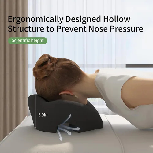 Miniatura 3 de Almohada de Masaje Boca Abajo - Reposacabezas y Almohada Facial para la Cama, Después de Cirugía Post-Ojos y BBL, Bronceado en la Playa, Dormir