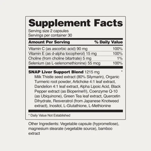 Miniatura 7 de Snap Supplements Salud del hígado y desintoxicación - Suplemento de cardo mariano que apoya la salud saludable del hígado y la digestiva, 60