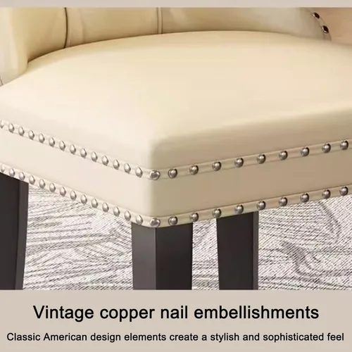 Miniatura 9 de Juego de sillas de comedor, sillas de comedor tapizadas de cuero, cómodas sillas de cocina, silla de vestíbulo con patas de madera resistentes