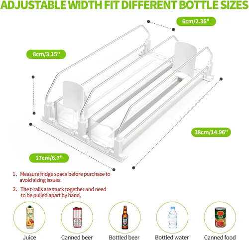 Miniatura 4 de Organizador de bebidas para refrigerador, dispensador de latas de soda para refrigerador, dispensador automático de bebidas para refrigerador