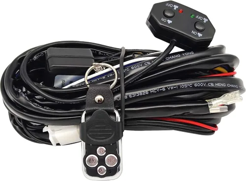 Kit de arnés de cableado de doble color/haz alto y bajo con control remoto DC12V Máximo 300W 40A Luces LED Cable de núcleo de 14AWG Arnés de