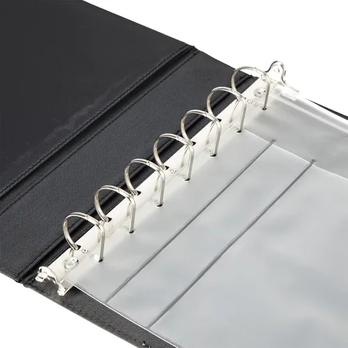 Miniatura 5 de Juvale Fundas para chequera de 14 x 10 pulgadas, piel sintética color oro rosa, carpeta y organizador de 7 anillos con capacidad para 600 cheques