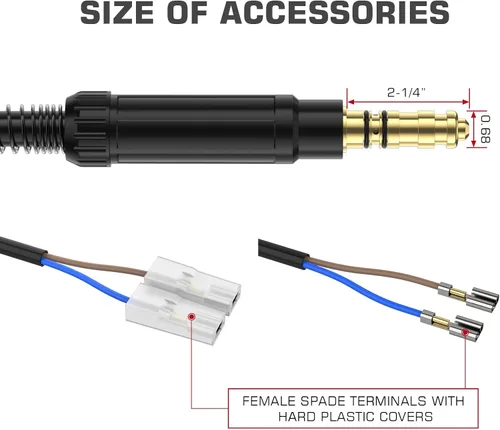 Miniatura 7 de ARCCAPTAIN Para Lincoln Magnum 100L MIG Pistola de soldadura Antorcha Stringer 100Amp 10 pies (9.8 ft) Reemplazo K530-5 k530 MIG Pistola y cable